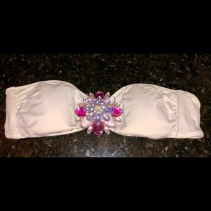 Beach Sexy Jeweled Floral Bandeau Top